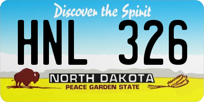 ND license plate HNL326