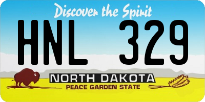ND license plate HNL329