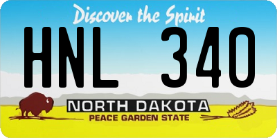 ND license plate HNL340