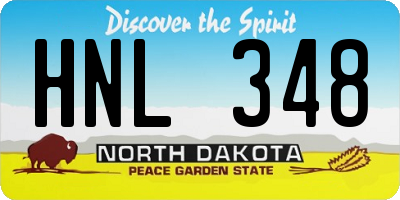 ND license plate HNL348