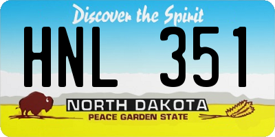 ND license plate HNL351