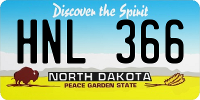ND license plate HNL366