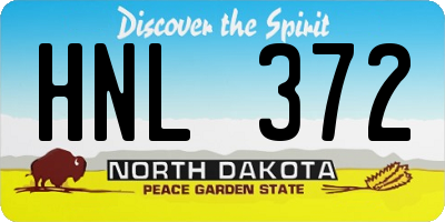 ND license plate HNL372