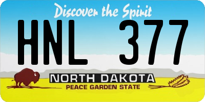 ND license plate HNL377
