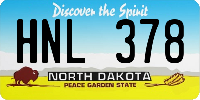 ND license plate HNL378