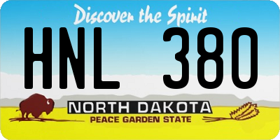 ND license plate HNL380