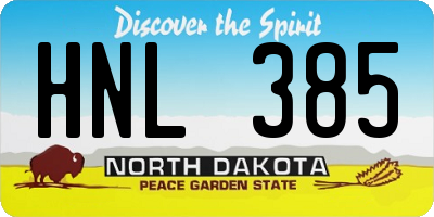 ND license plate HNL385