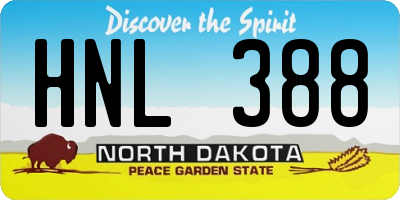 ND license plate HNL388