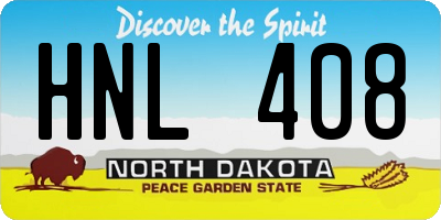 ND license plate HNL408