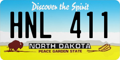 ND license plate HNL411