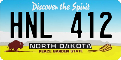 ND license plate HNL412