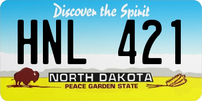 ND license plate HNL421