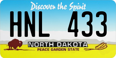 ND license plate HNL433