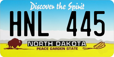 ND license plate HNL445