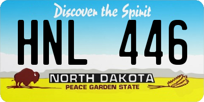 ND license plate HNL446