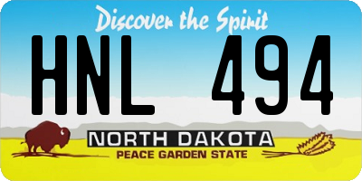 ND license plate HNL494