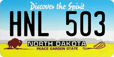 ND license plate HNL503