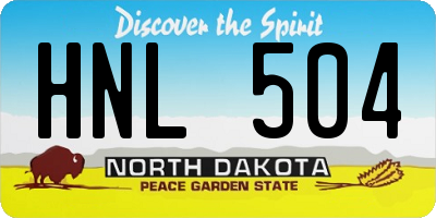 ND license plate HNL504