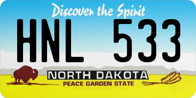 ND license plate HNL533