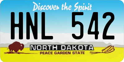 ND license plate HNL542
