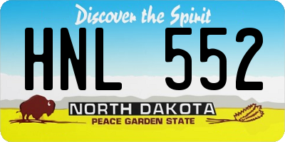 ND license plate HNL552