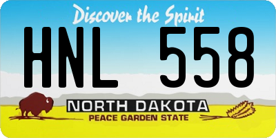 ND license plate HNL558