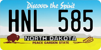 ND license plate HNL585