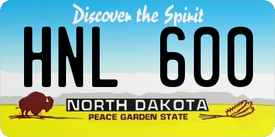 ND license plate HNL600