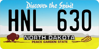 ND license plate HNL630
