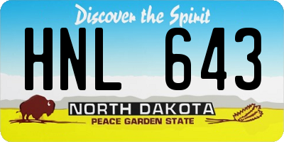 ND license plate HNL643