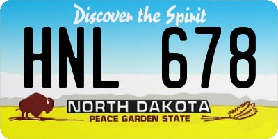 ND license plate HNL678