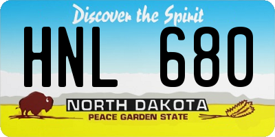 ND license plate HNL680