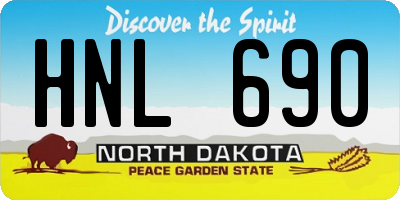 ND license plate HNL690