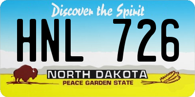 ND license plate HNL726