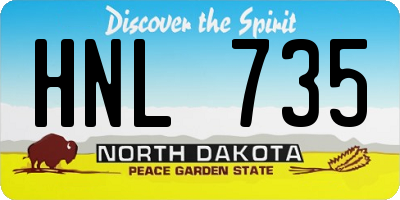 ND license plate HNL735