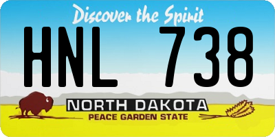 ND license plate HNL738