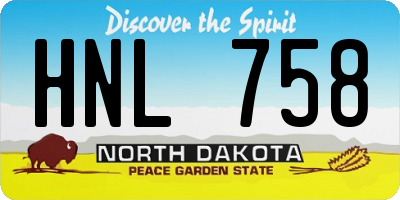 ND license plate HNL758