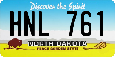 ND license plate HNL761