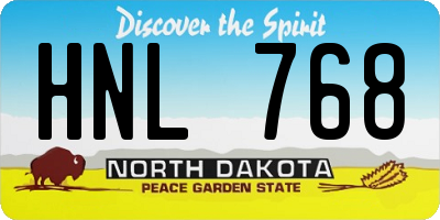 ND license plate HNL768
