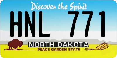 ND license plate HNL771