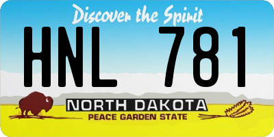 ND license plate HNL781