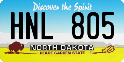 ND license plate HNL805