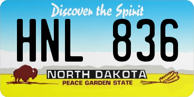 ND license plate HNL836