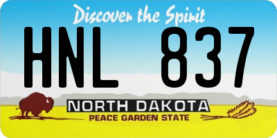 ND license plate HNL837