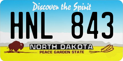ND license plate HNL843