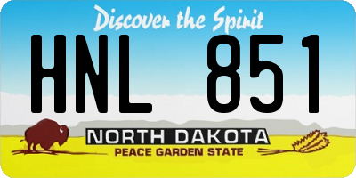 ND license plate HNL851