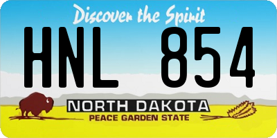 ND license plate HNL854