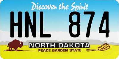 ND license plate HNL874