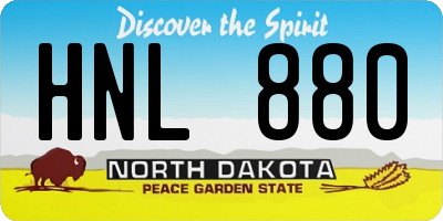ND license plate HNL880