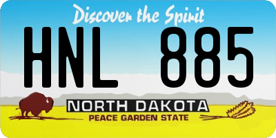 ND license plate HNL885